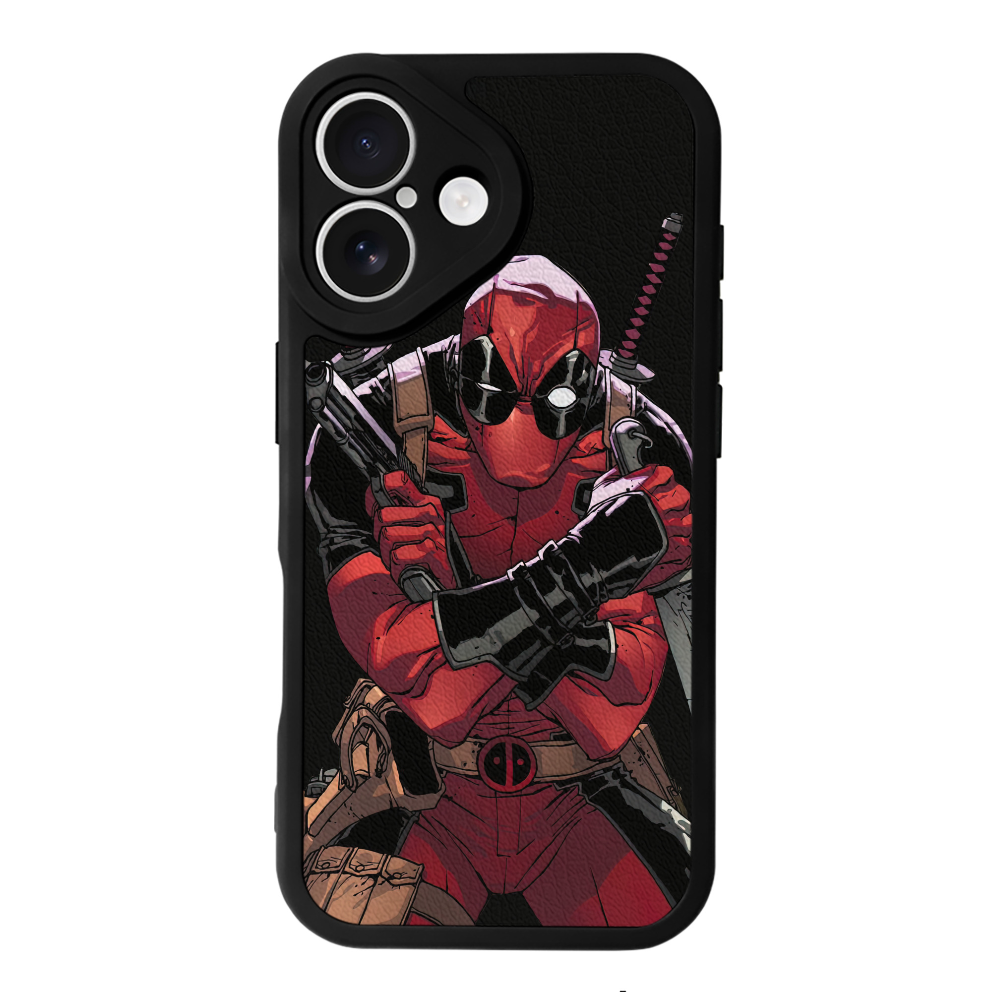 （画像用） Deadpool デッドプール 【iPhone 16シリーズ対応】シリコンスマホケース（レザー調） 材質：シリコン